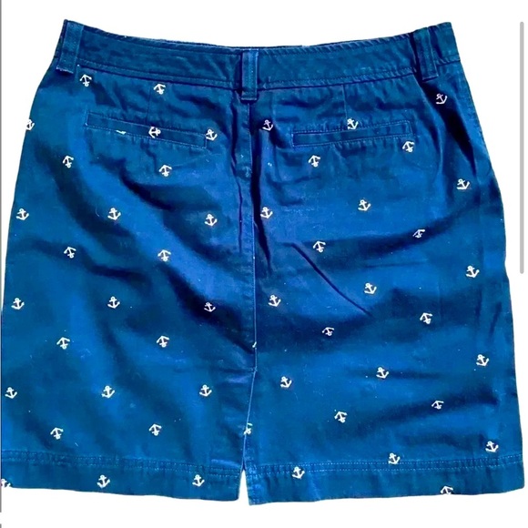 Super Cute LLBean Blue Cotton Straight Skirt With Pink Anchors Size 12P - Picture 7 of 8